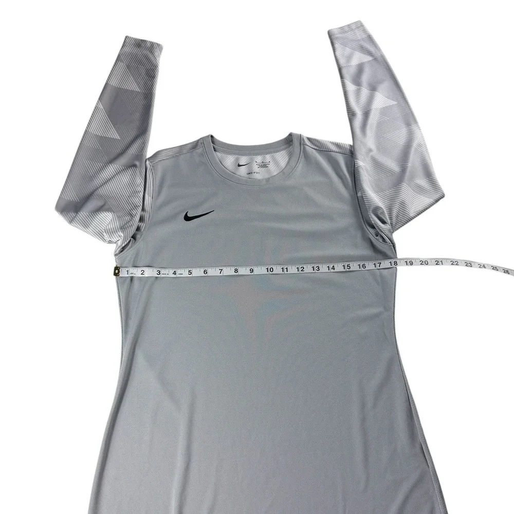 Nike Dri-FIT Challenge III Long Sleeve Soccer Jersey Wolf Grey Mens Size Medium